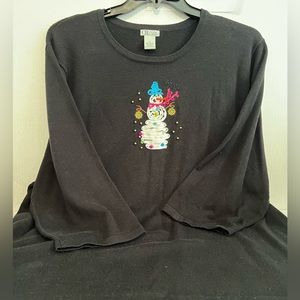 CB Career Plus Snowman Holiday Pullover Sweater